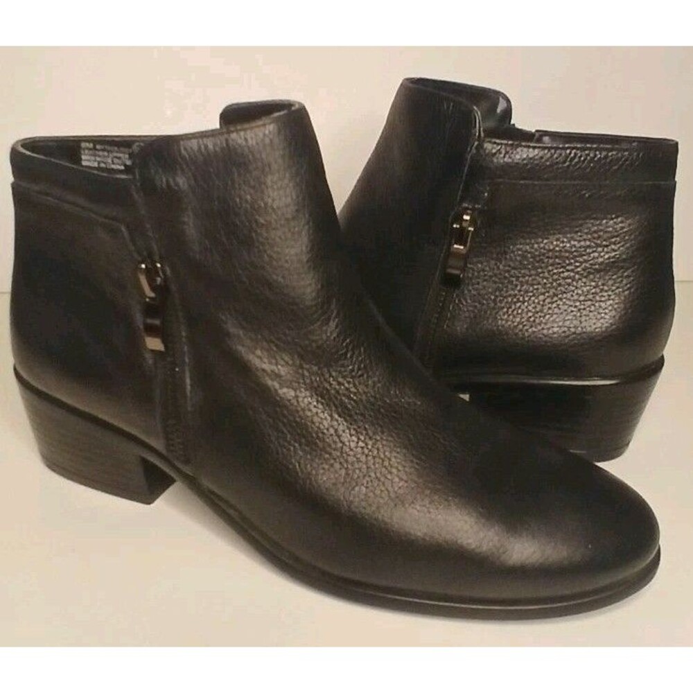 Aerosoles Womens Sz 8 Black Leather Ankle Boots Mythology Zip-up Classic Staple
